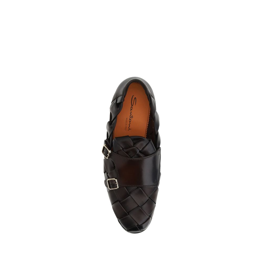 Santoni Loafer aus gewebtem Gewebe