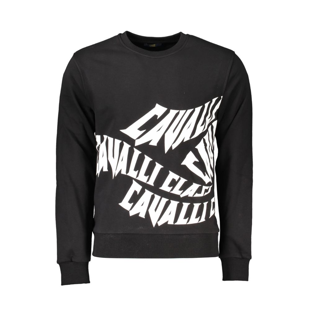 Cavalli Class Schwarzer Herrenpullover aus Baumwolle