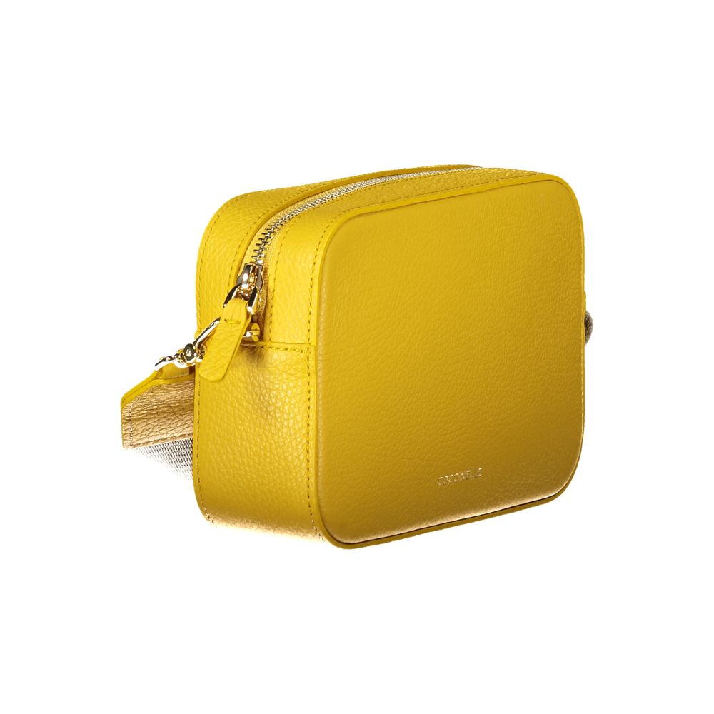 Sac à main Coccinelle en cuir jaune pour femme