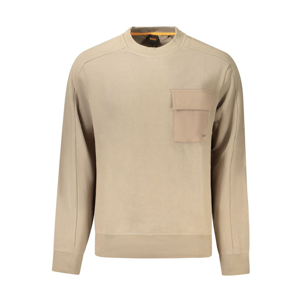 Pull homme en coton beige Hugo Boss