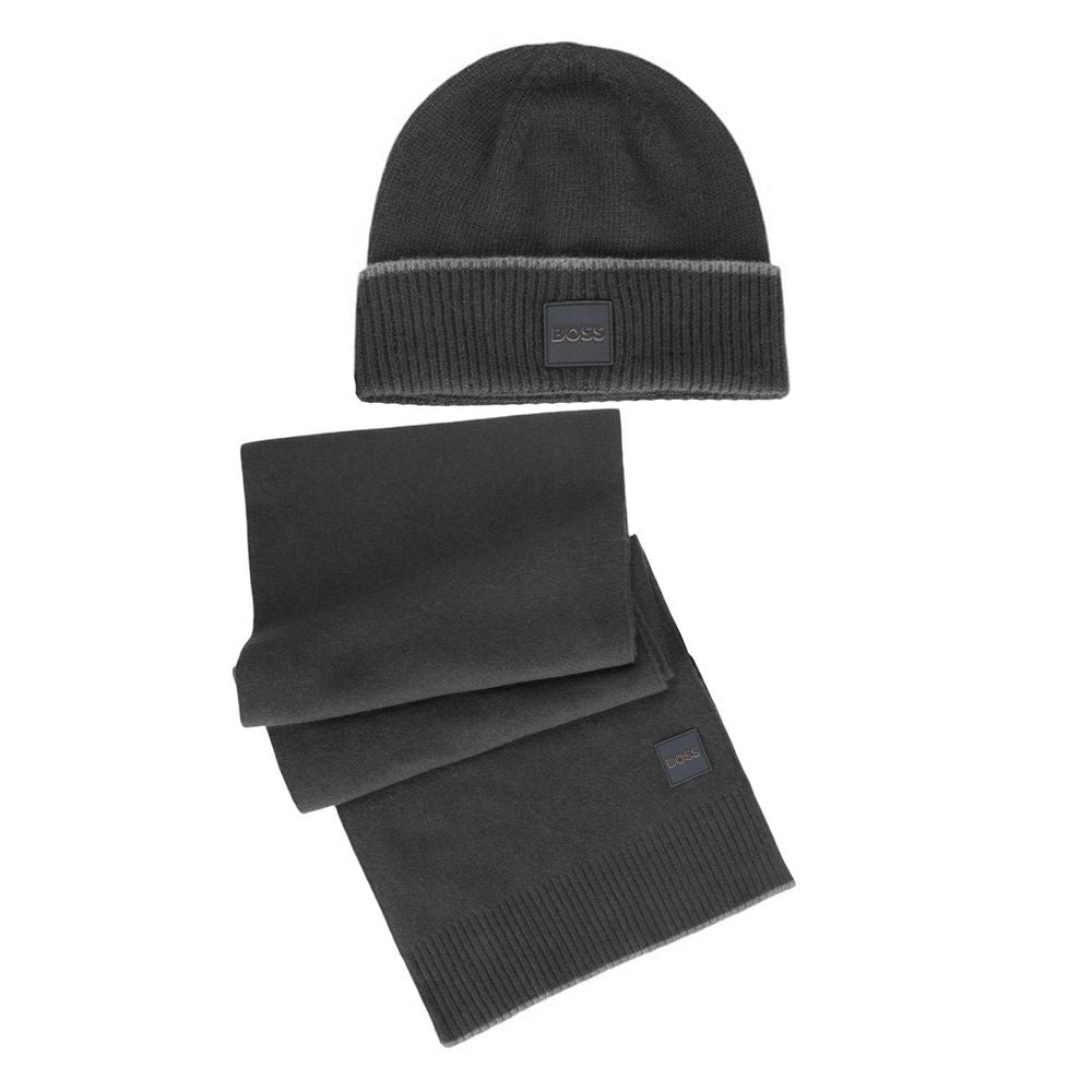 Écharpe en laine noire pour homme de Hugo Boss