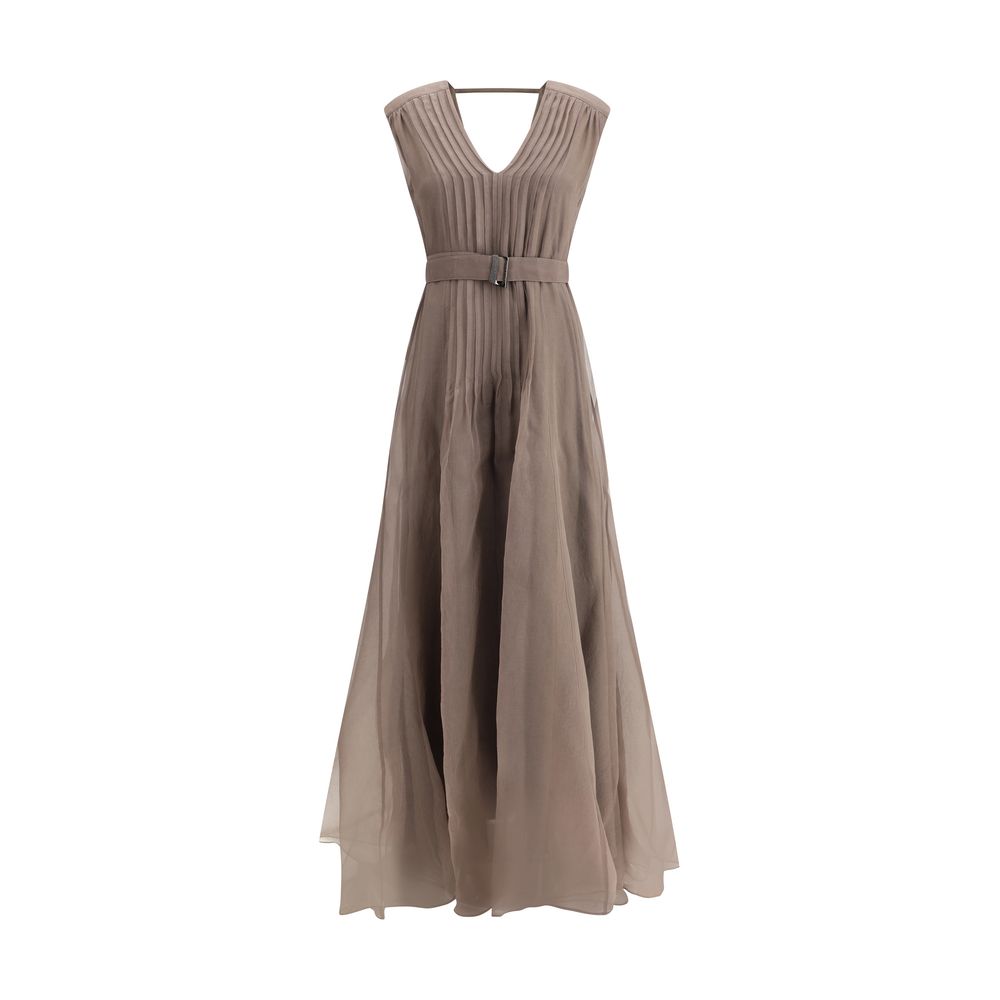 Robe longue en soie Brunello Cucinelli