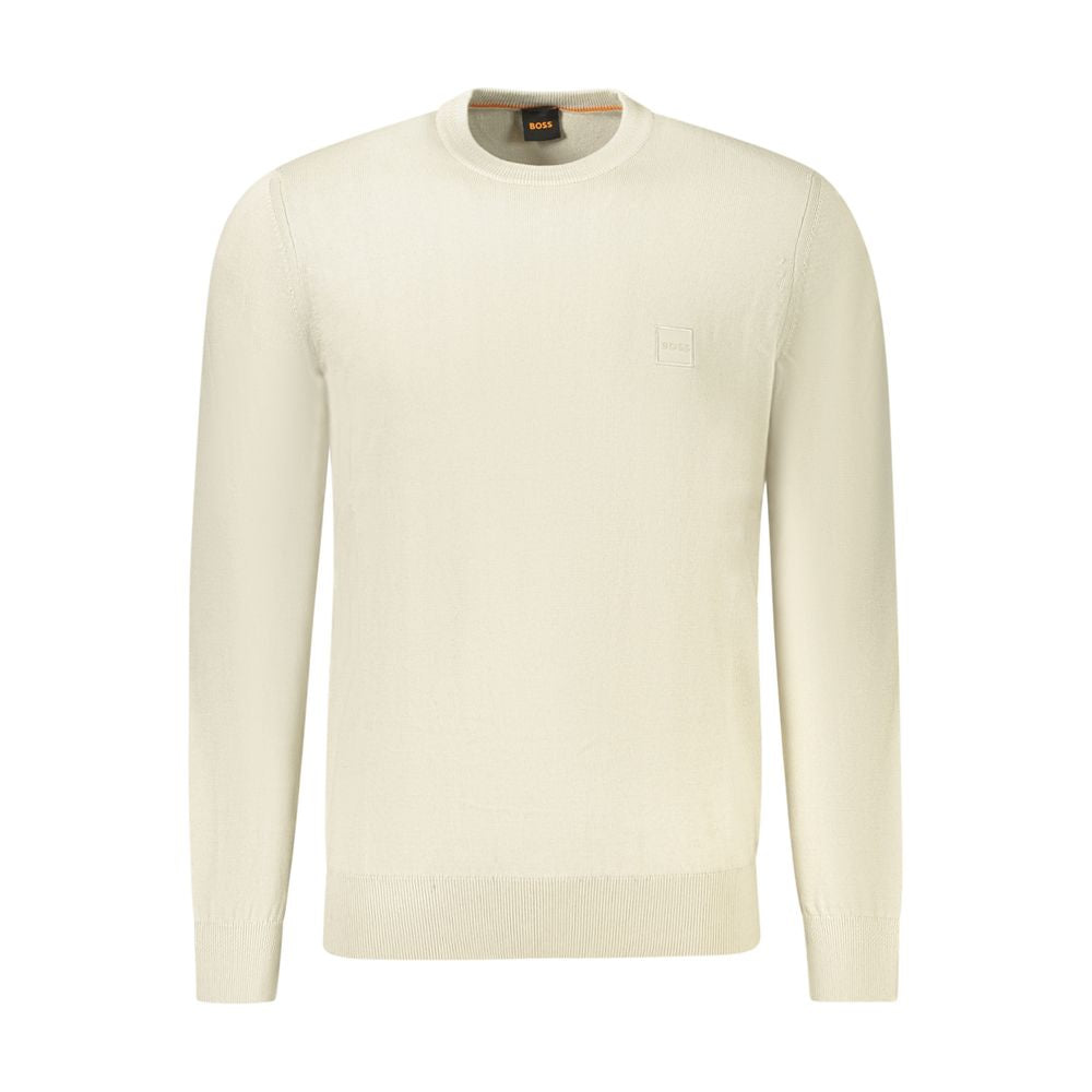 Pull homme en coton beige Hugo Boss