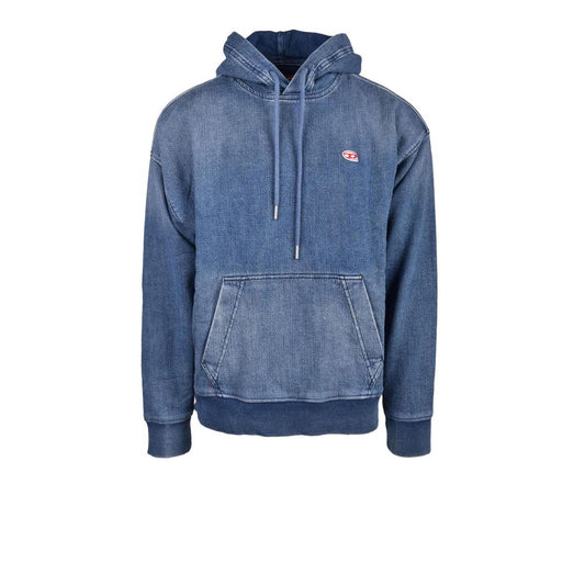 Sweat à capuche en coton bleu Diesel