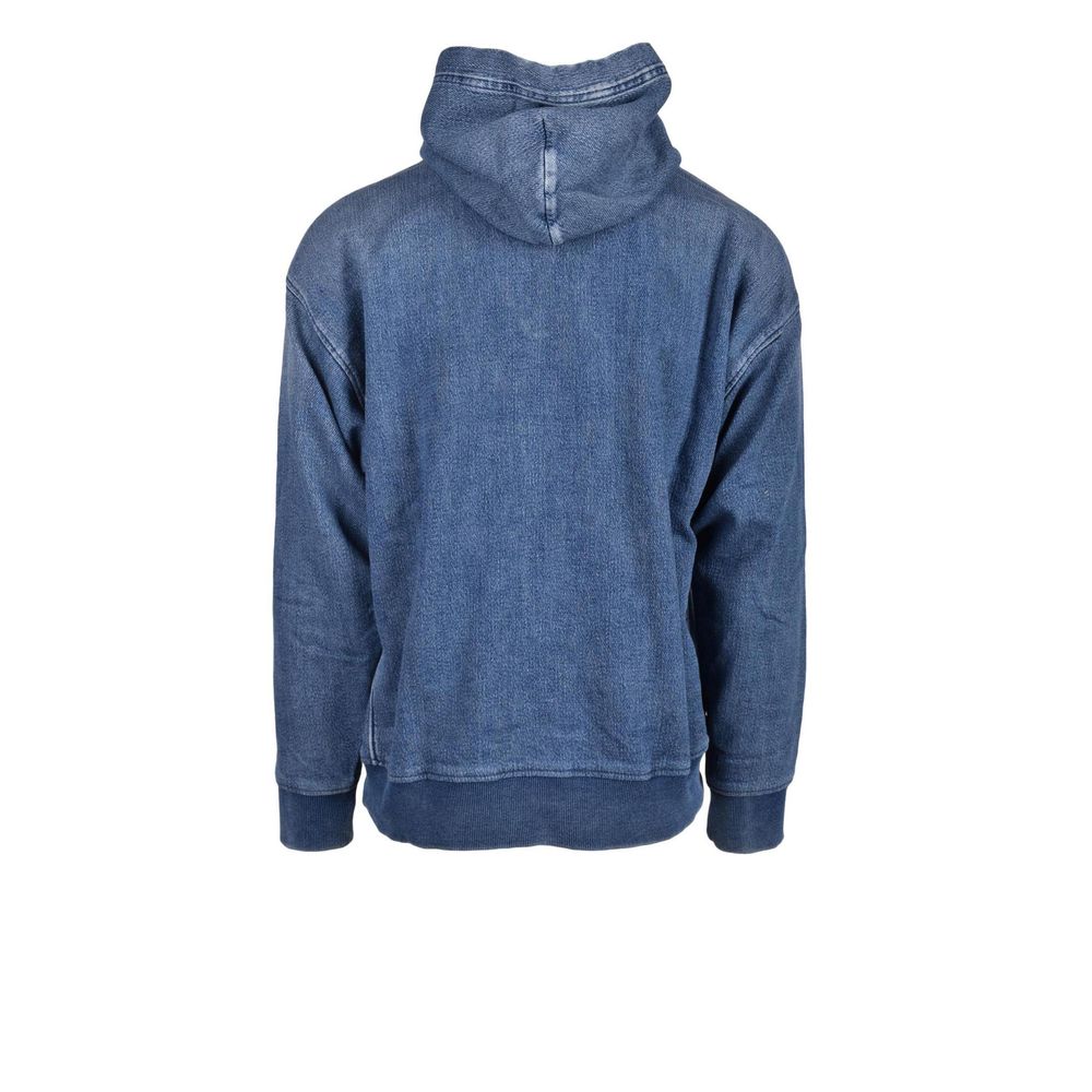 Sweat à capuche en coton bleu Diesel
