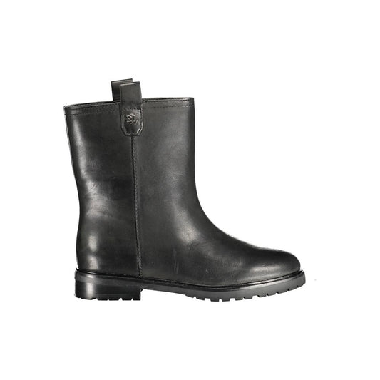 Botte en cuir noir pour femme