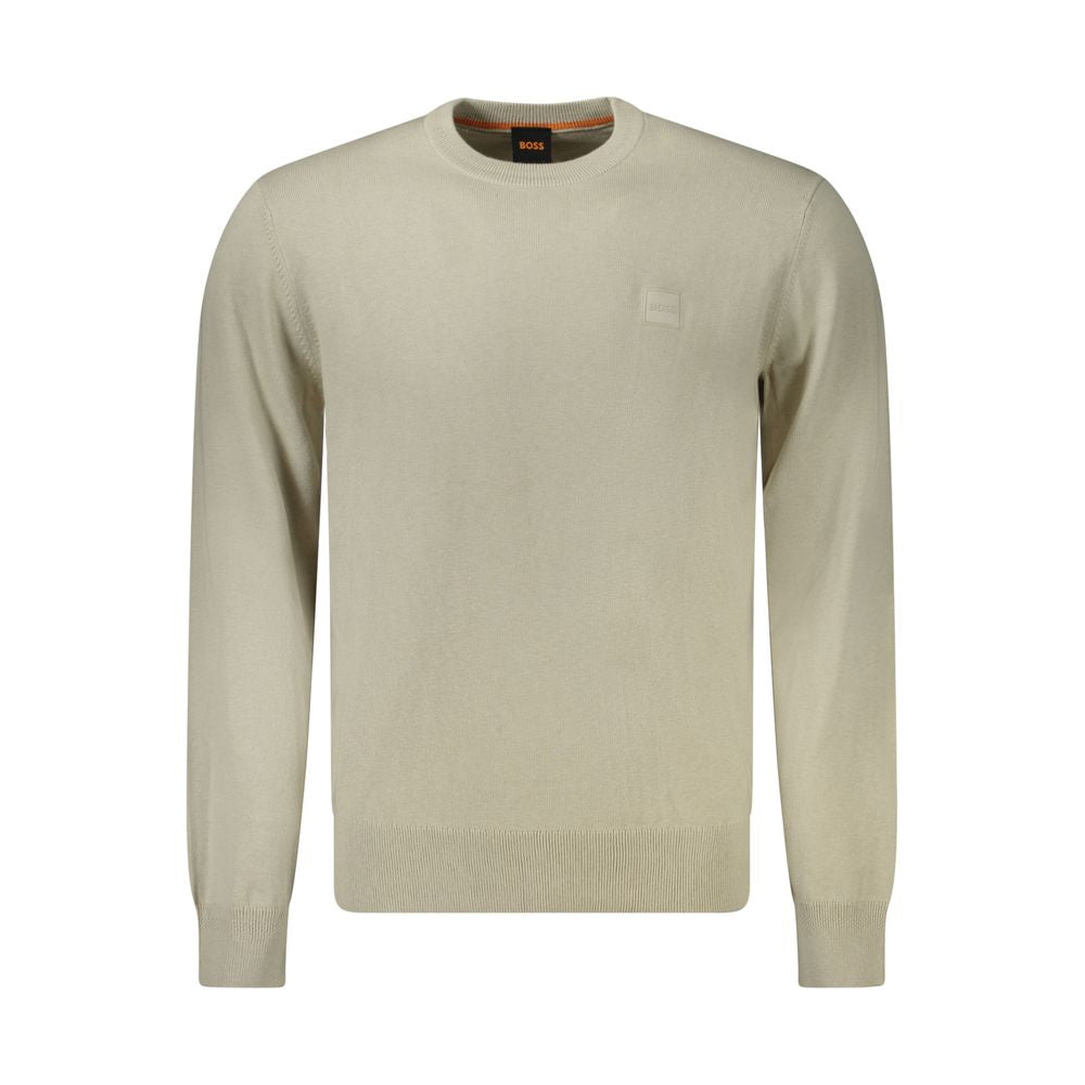 Pull homme en coton beige Hugo Boss