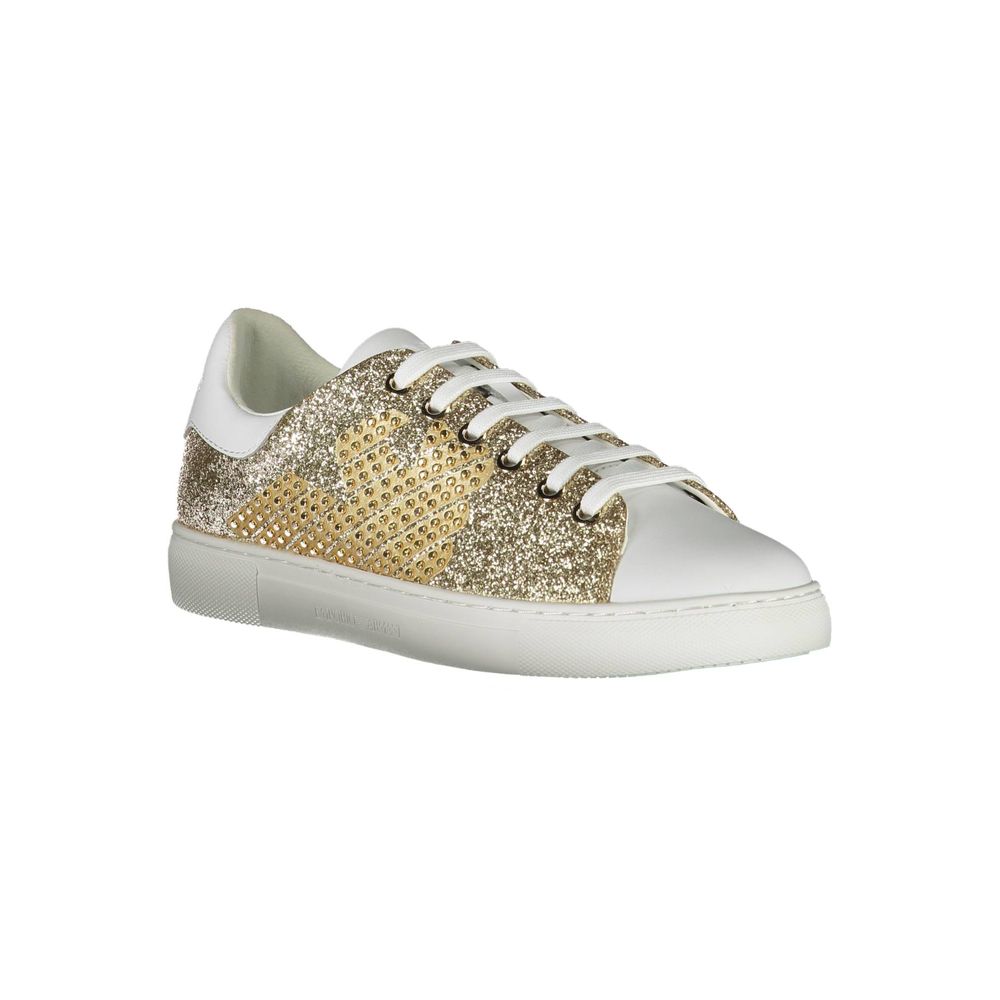 Emporio Armani Goldfarbene Polyester-Sneaker für Damen