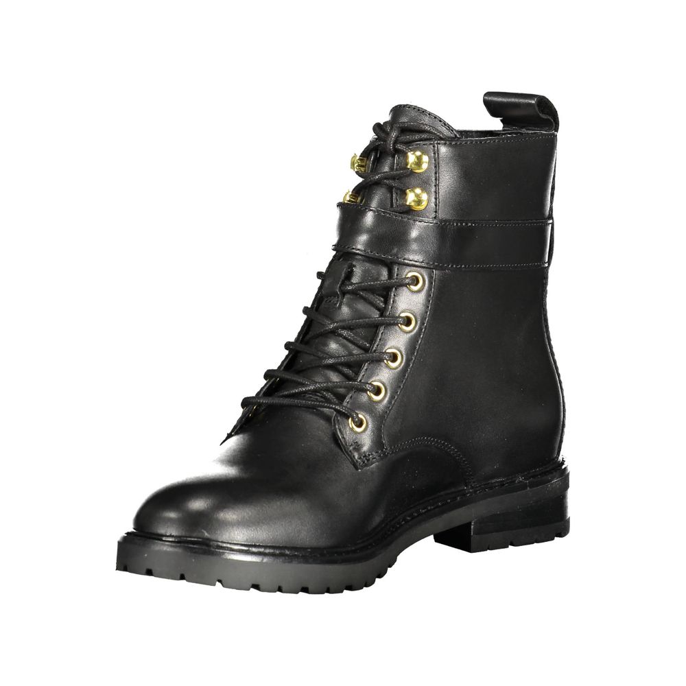 Ralph Lauren Damenstiefel aus schwarzem Leder