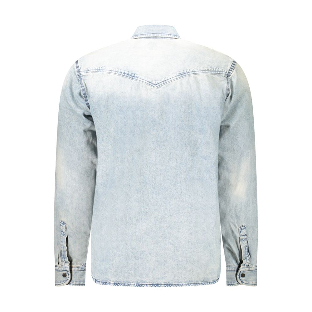 Chemise homme en coton bleu clair Hugo Boss
