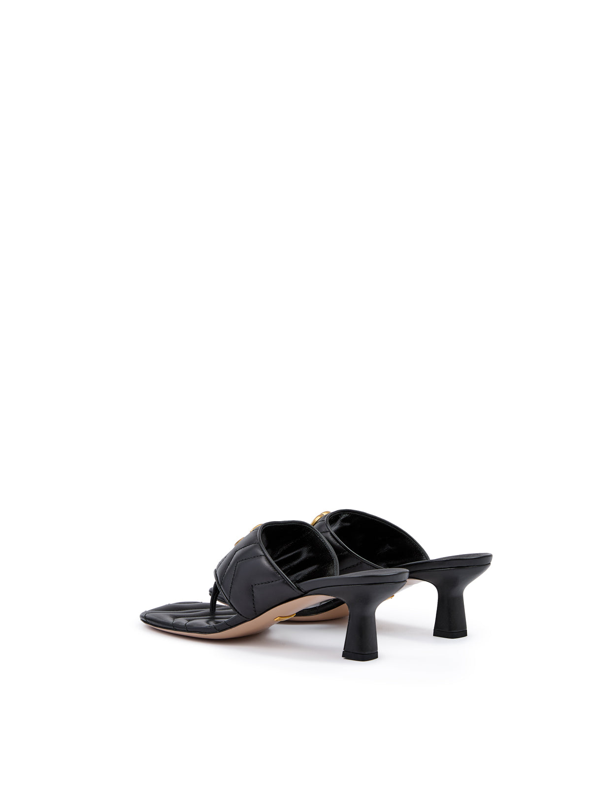 Gucci Mystic Sandalen aus schwarzem Nappaleder „Charlotte“