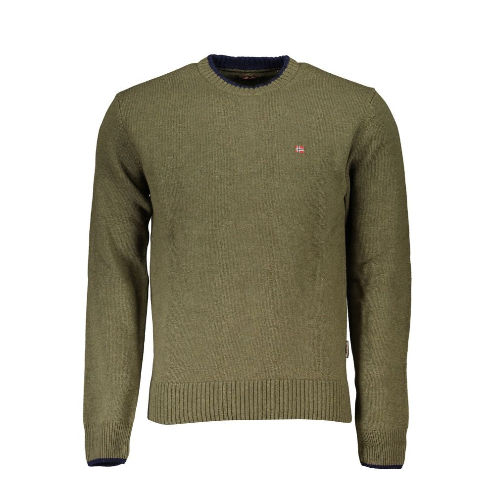 Pull Napapijri en tissu vert pour homme