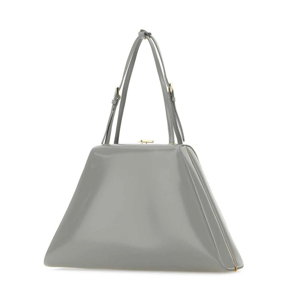 Prada Graue Lederhandtasche