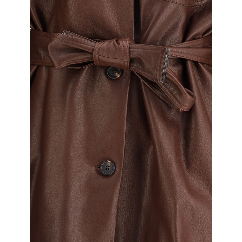 Veste en cuir saharienne