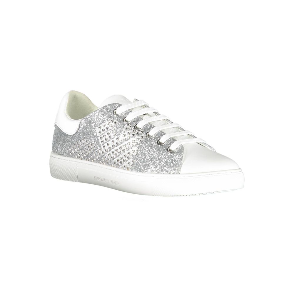 Emporio Armani Silberne Leder-Sneaker für Damen