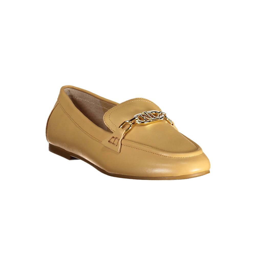 Chaussures plates en cuir beige Ralph Lauren