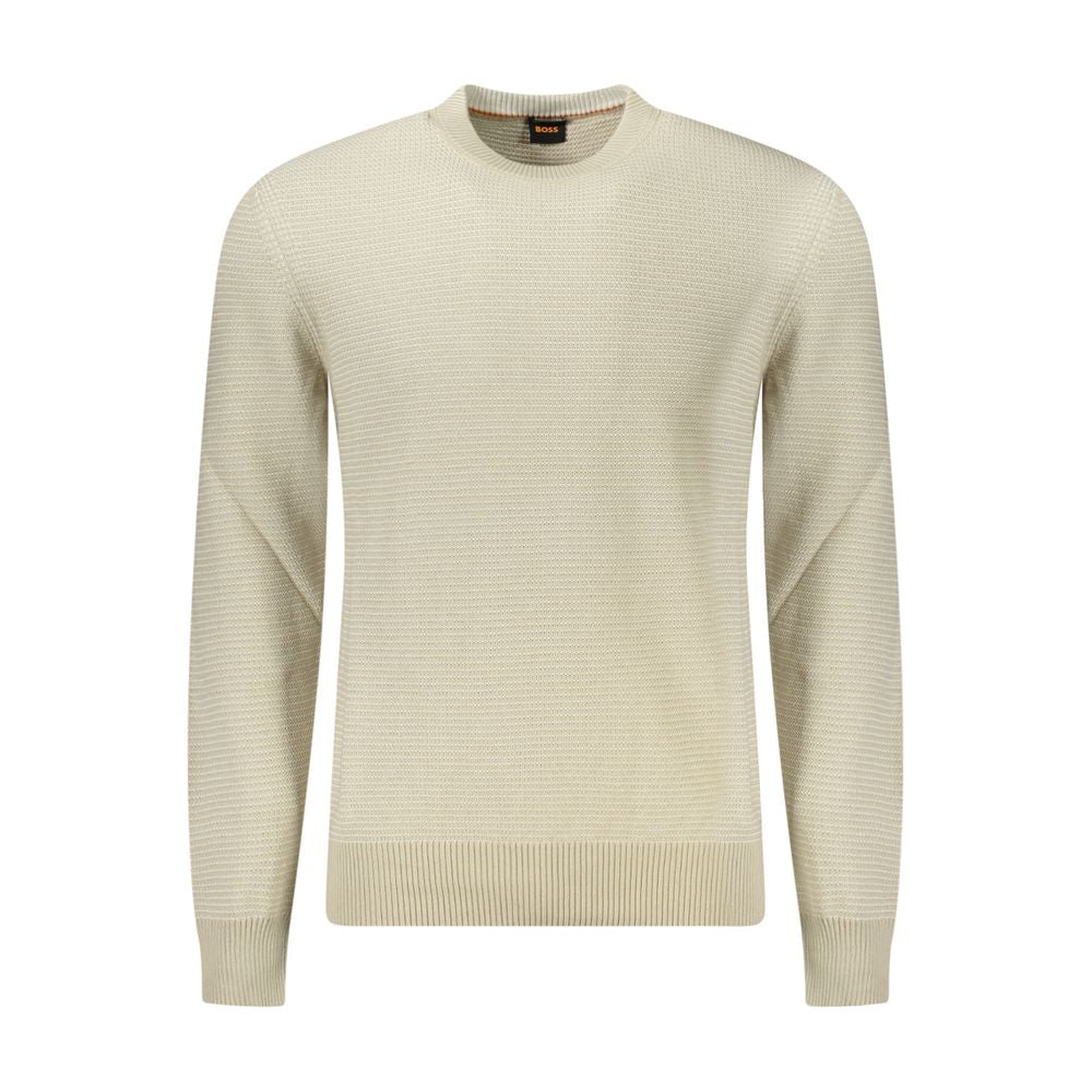 Pull homme en coton beige Hugo Boss