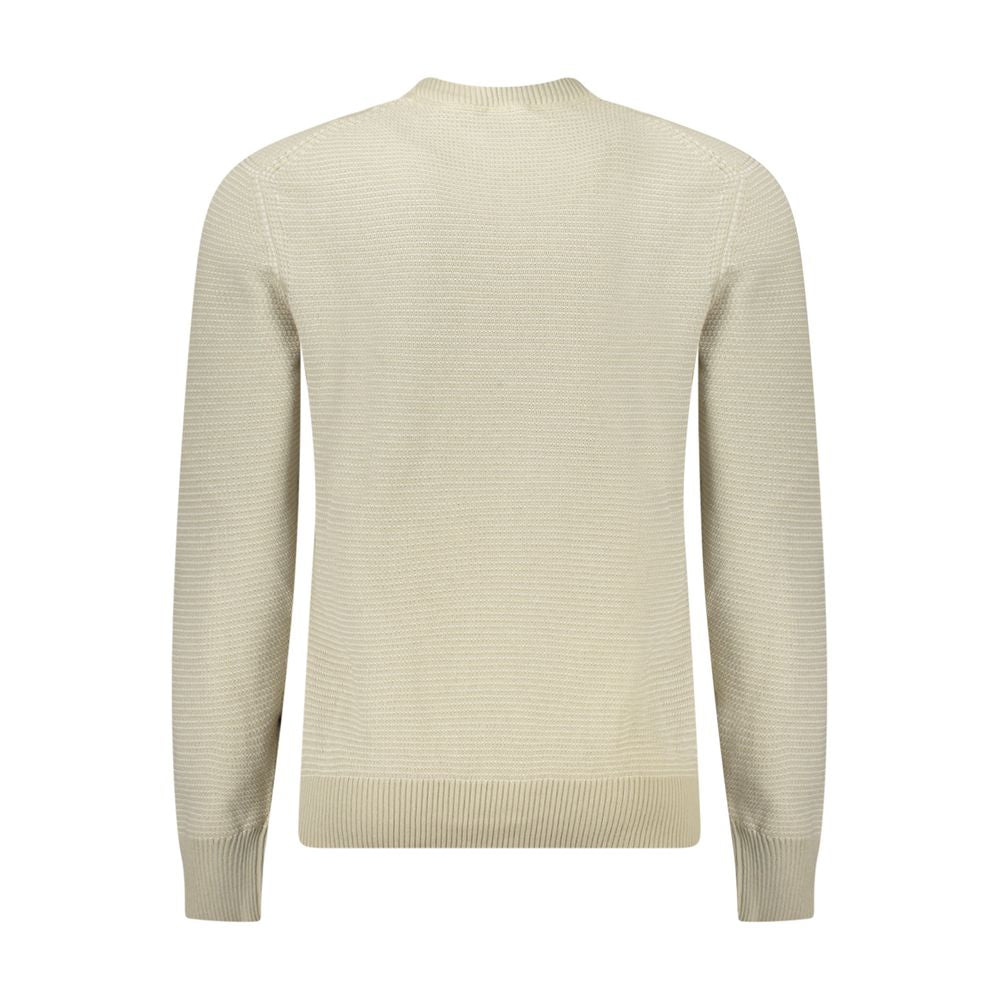 Pull homme en coton beige Hugo Boss