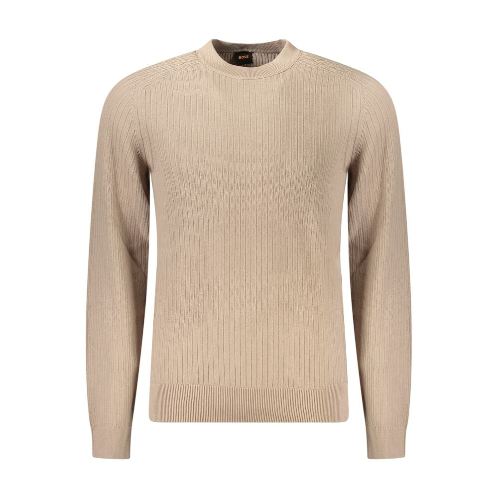 Pull homme en coton beige Hugo Boss