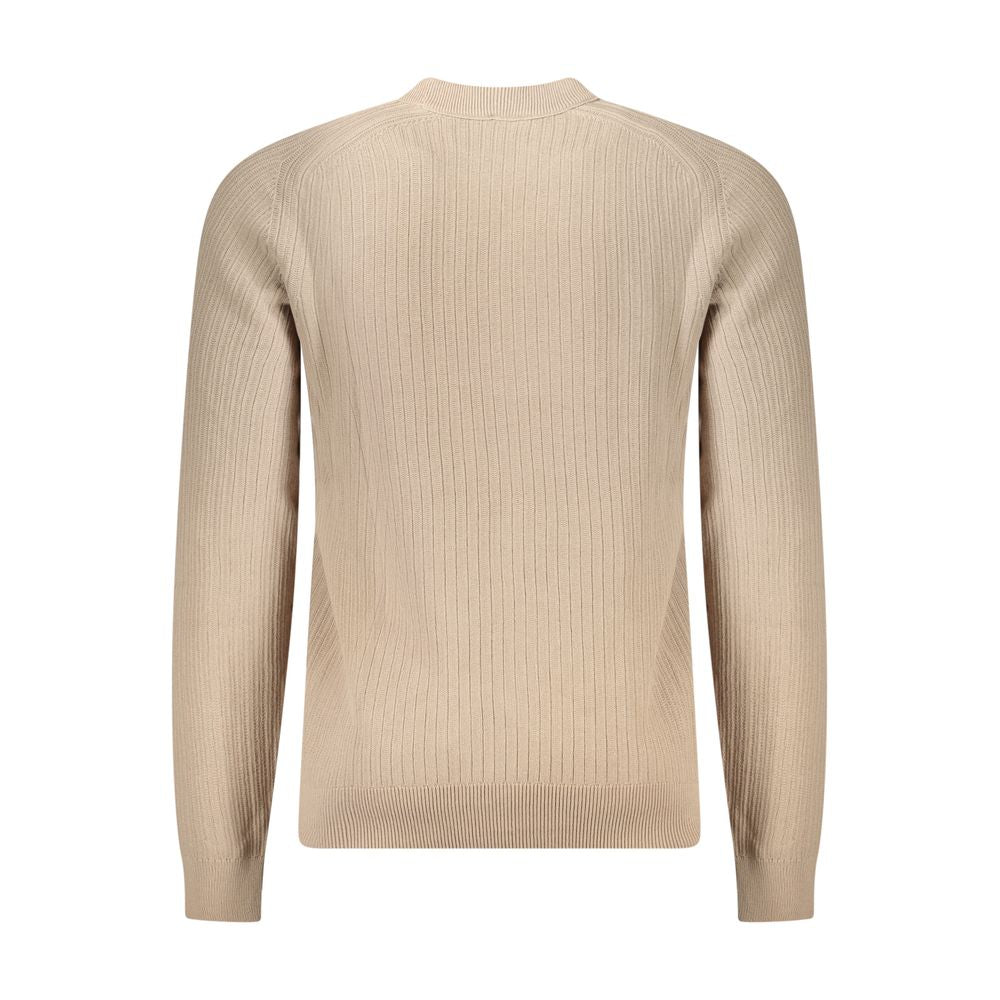 Pull homme en coton beige Hugo Boss