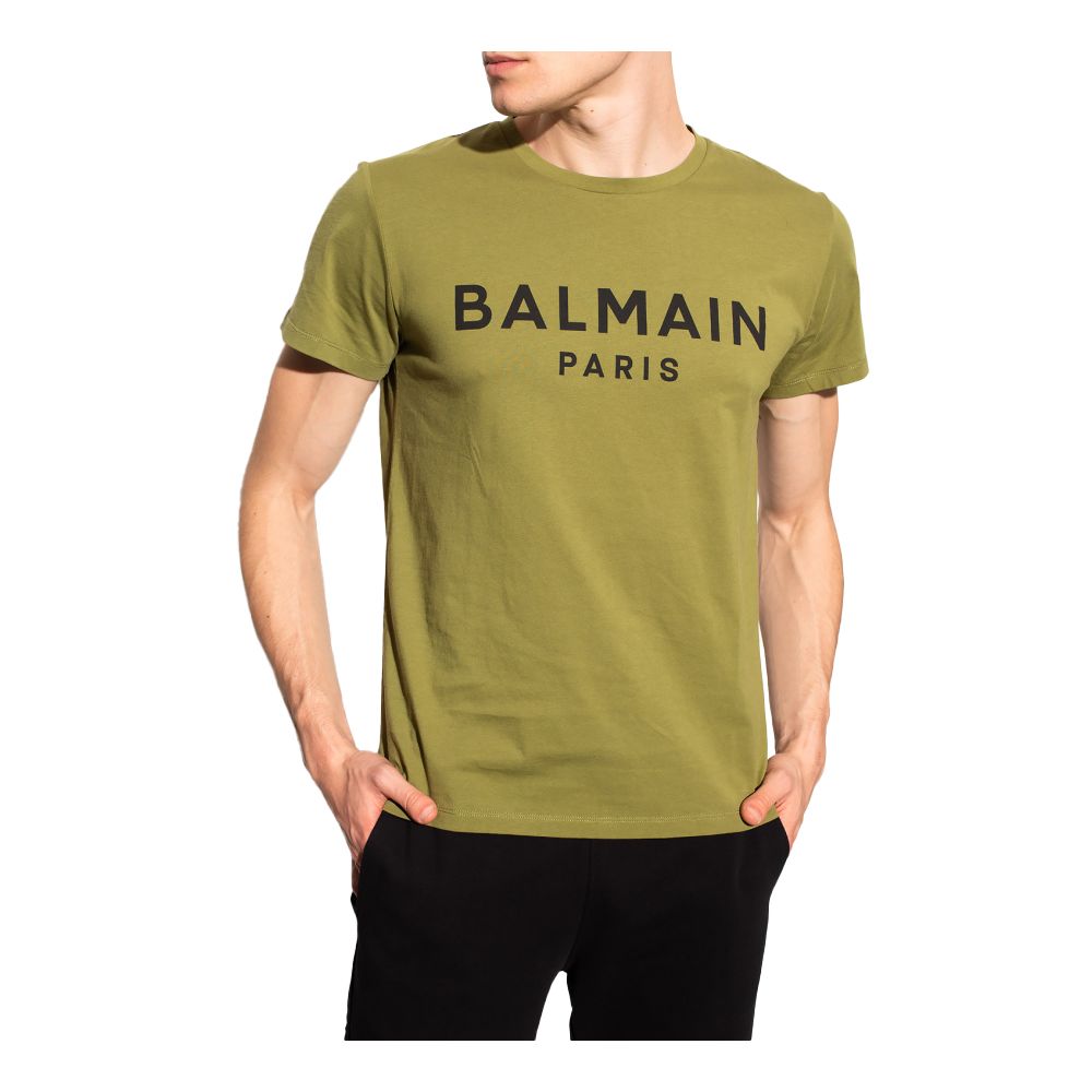 T-shirt en coton vert Balmain