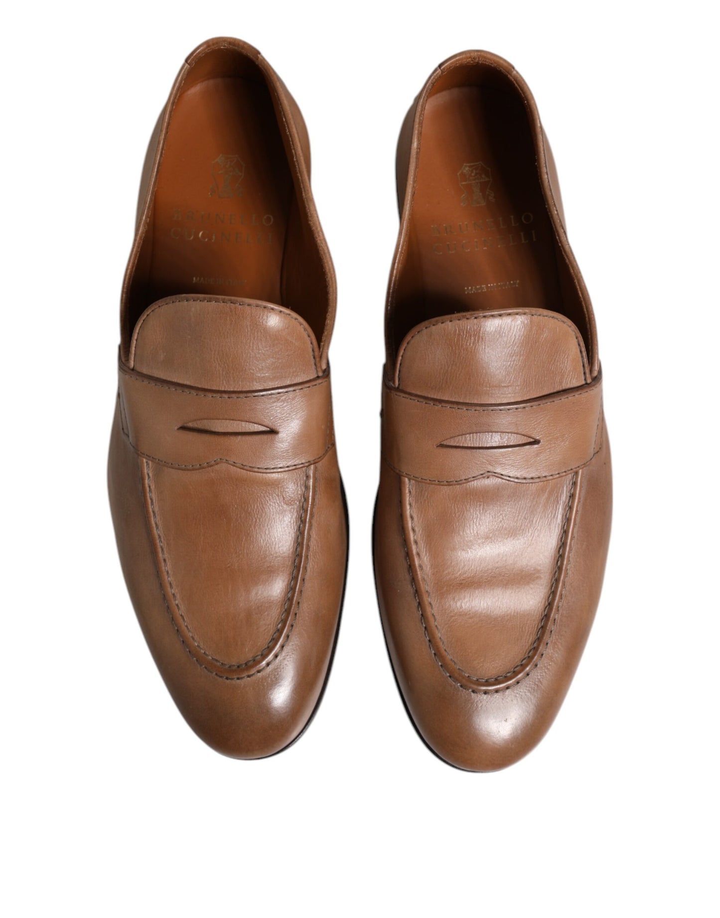 Brunello Cucinelli – Formelle Loafer-Schuhe aus braunem Leder
