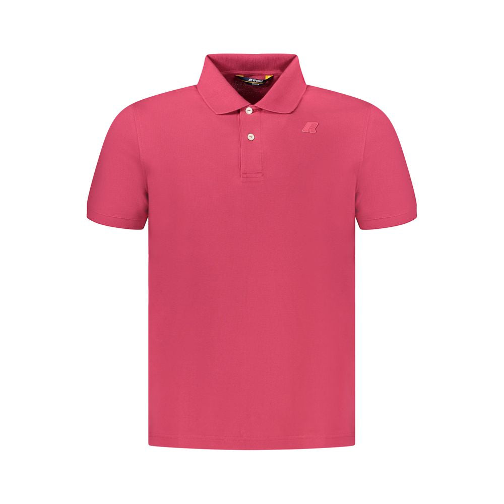 Polo K-WAY en coton rose pour homme