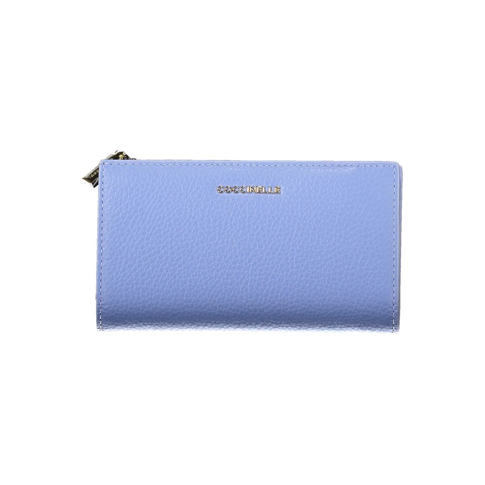 Coccinelle Hellblaues Leder Damen Portemonnaie