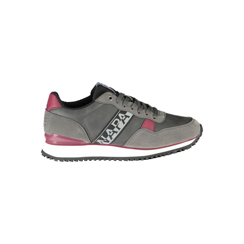 Napapijri – Elegante graue Schnür-Sneaker mit Kontrast-Akzenten