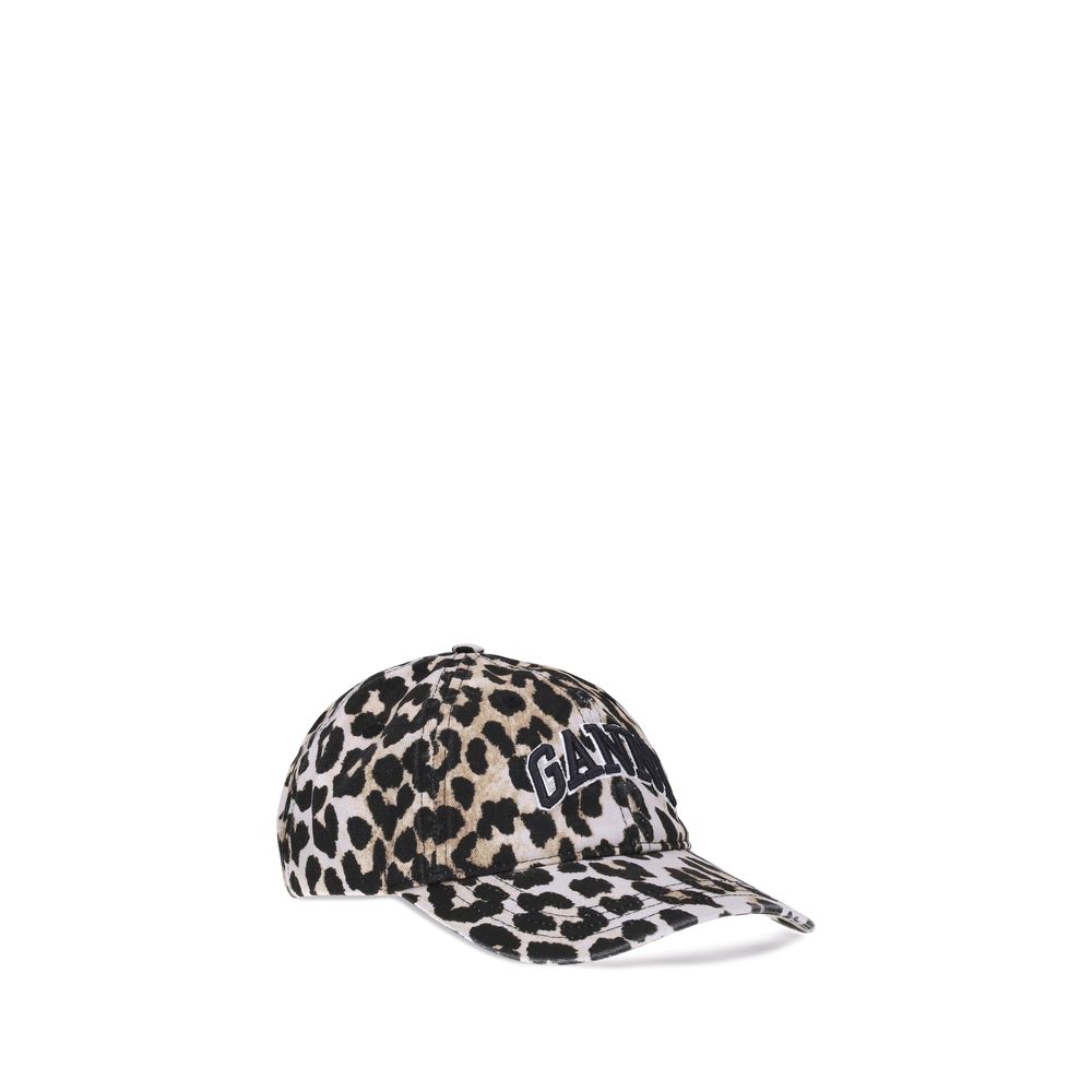 Ganni Baseballkappe mit Leopardenmuster