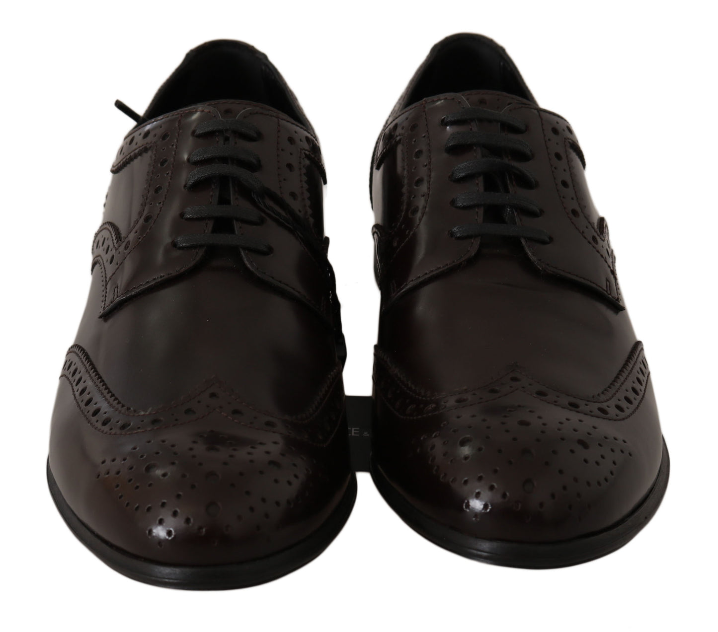 Chaussures Oxford à bout golf Broques en cuir marron Dolce & Gabbana