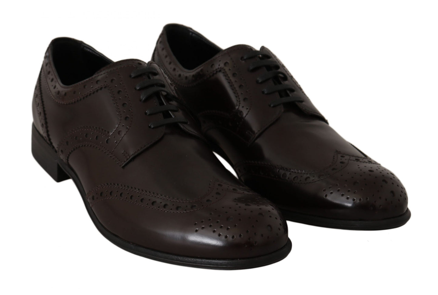 Chaussures Oxford à bout golf Broques en cuir marron Dolce & Gabbana