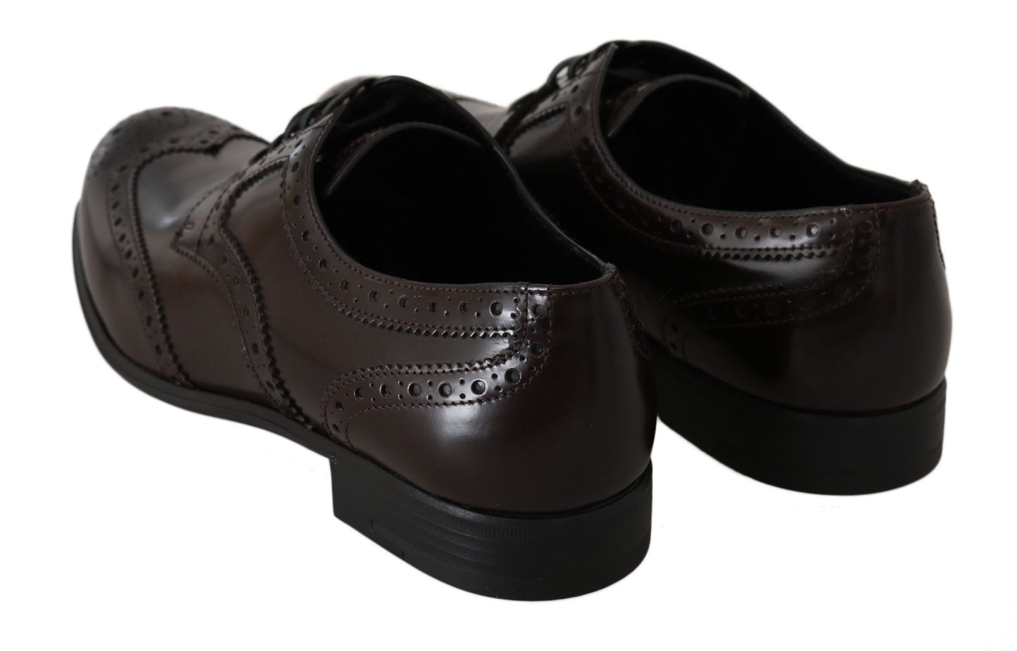 Chaussures Oxford à bout golf Broques en cuir marron Dolce & Gabbana