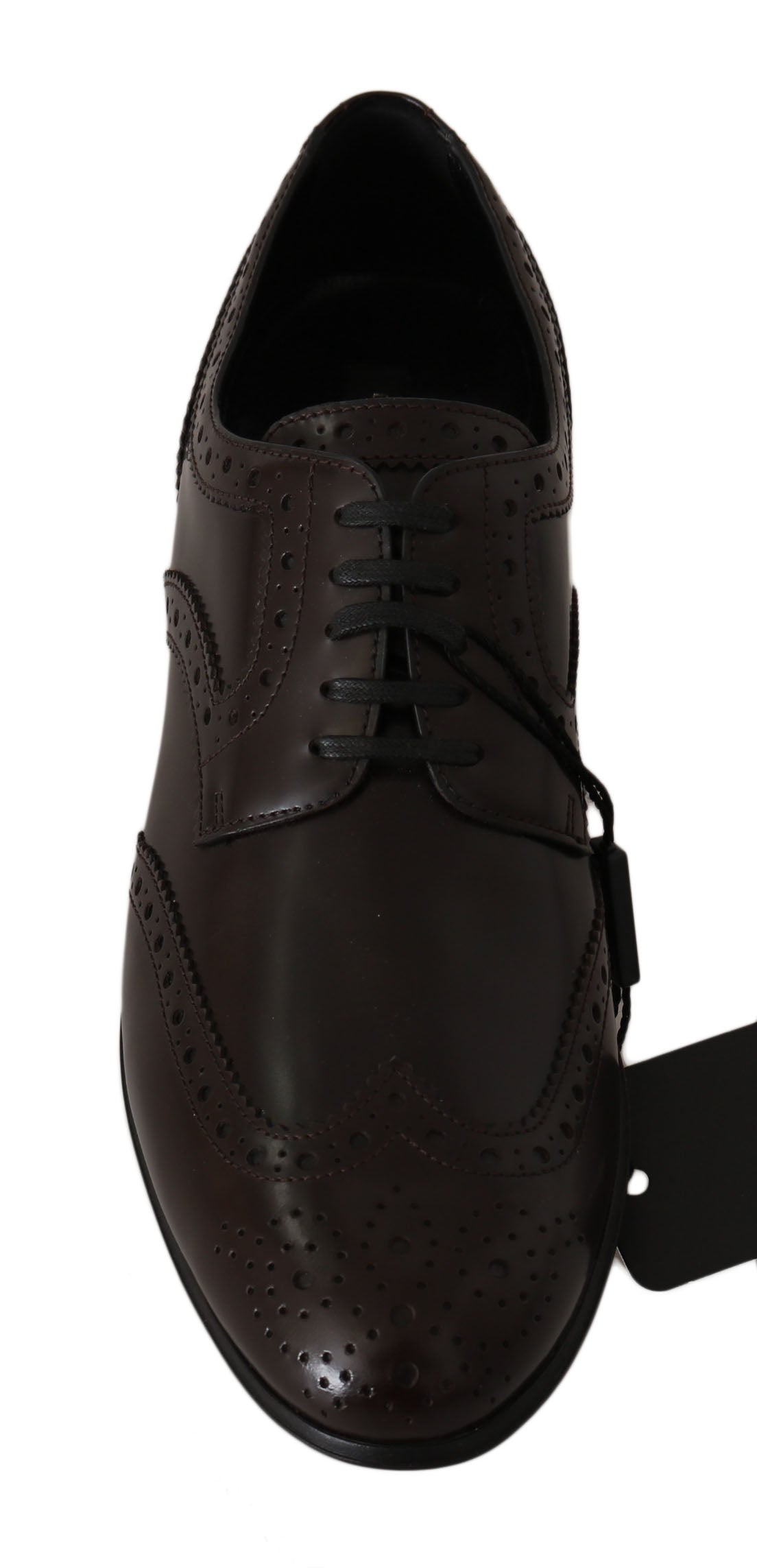Chaussures Oxford à bout golf Broques en cuir marron Dolce & Gabbana