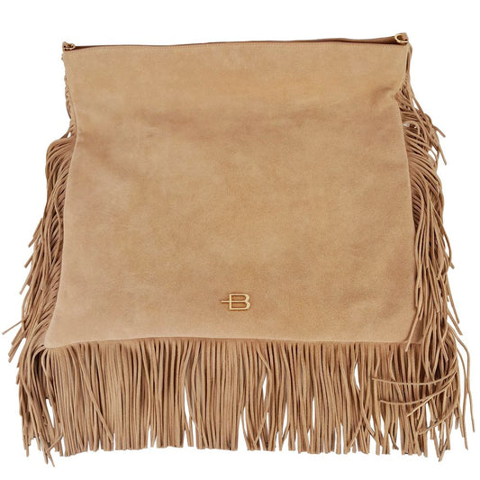 Sac bandoulière Baldinini Trend en cuir de veau beige