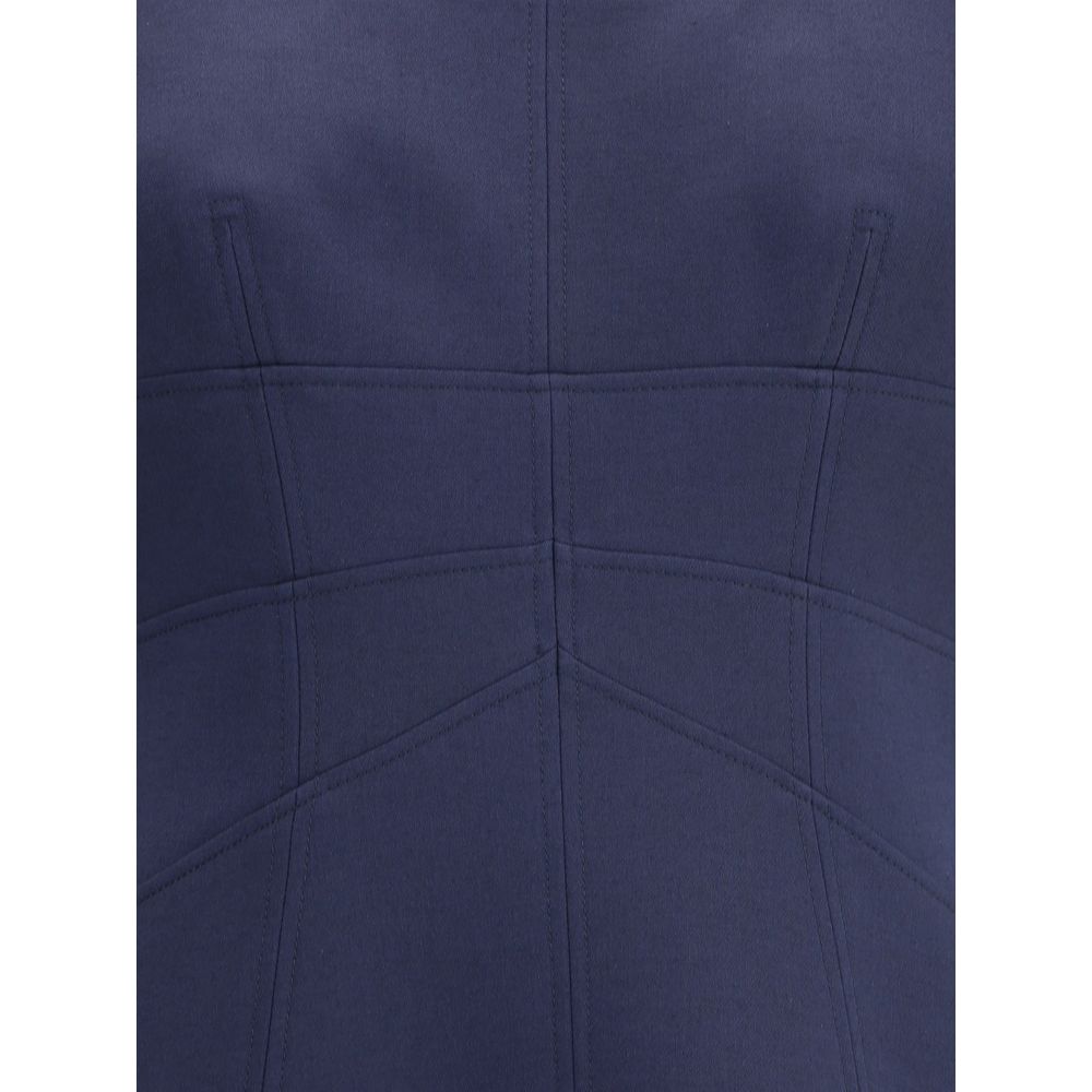 Robe courte Alexander McQueen à manches courtes froncées