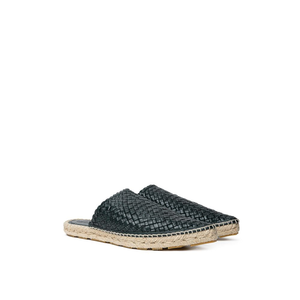 Bottega Veneta Espadrille aus grünem Leder