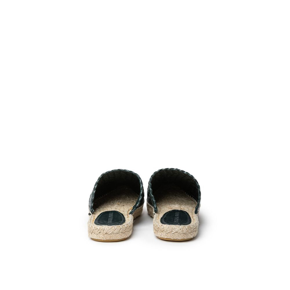 Bottega Veneta Espadrille aus grünem Leder