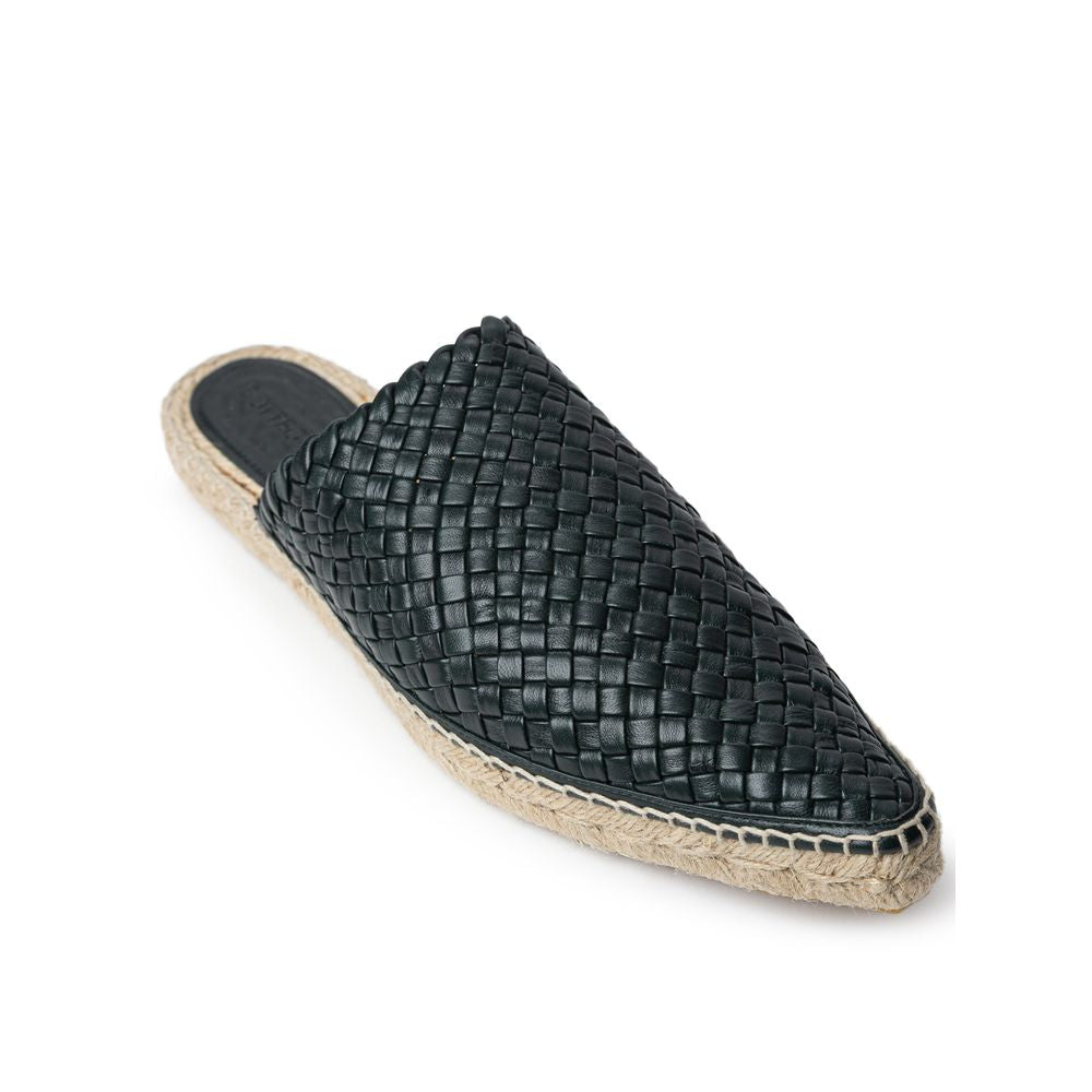 Bottega Veneta Espadrille aus grünem Leder