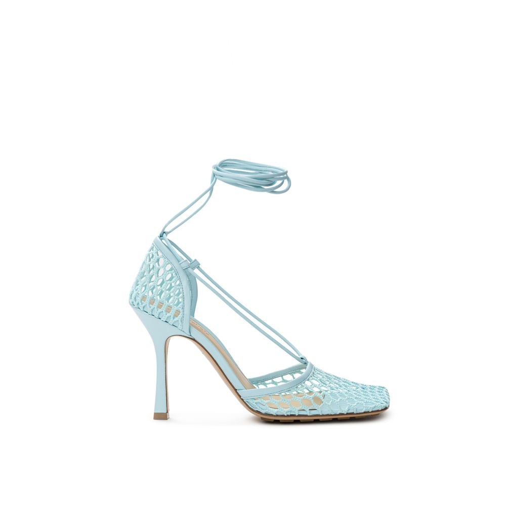 Bottega Veneta – Sandale aus blauem Stoff und Leder