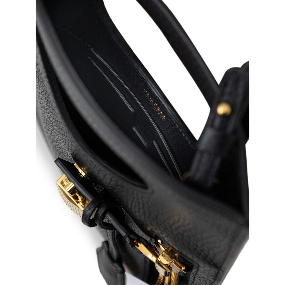 Tom Ford Schwarze Leder-Umhängetasche