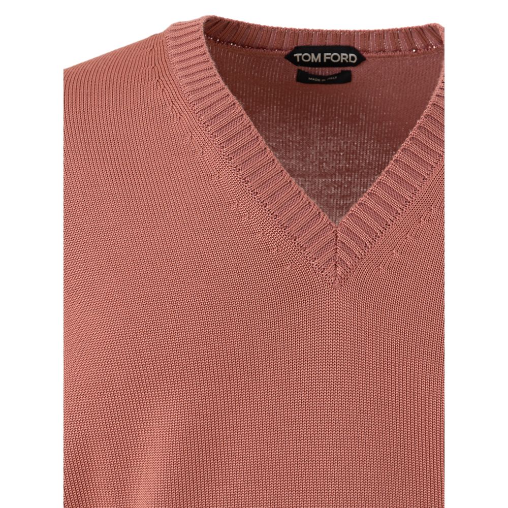 Pull en soie rose