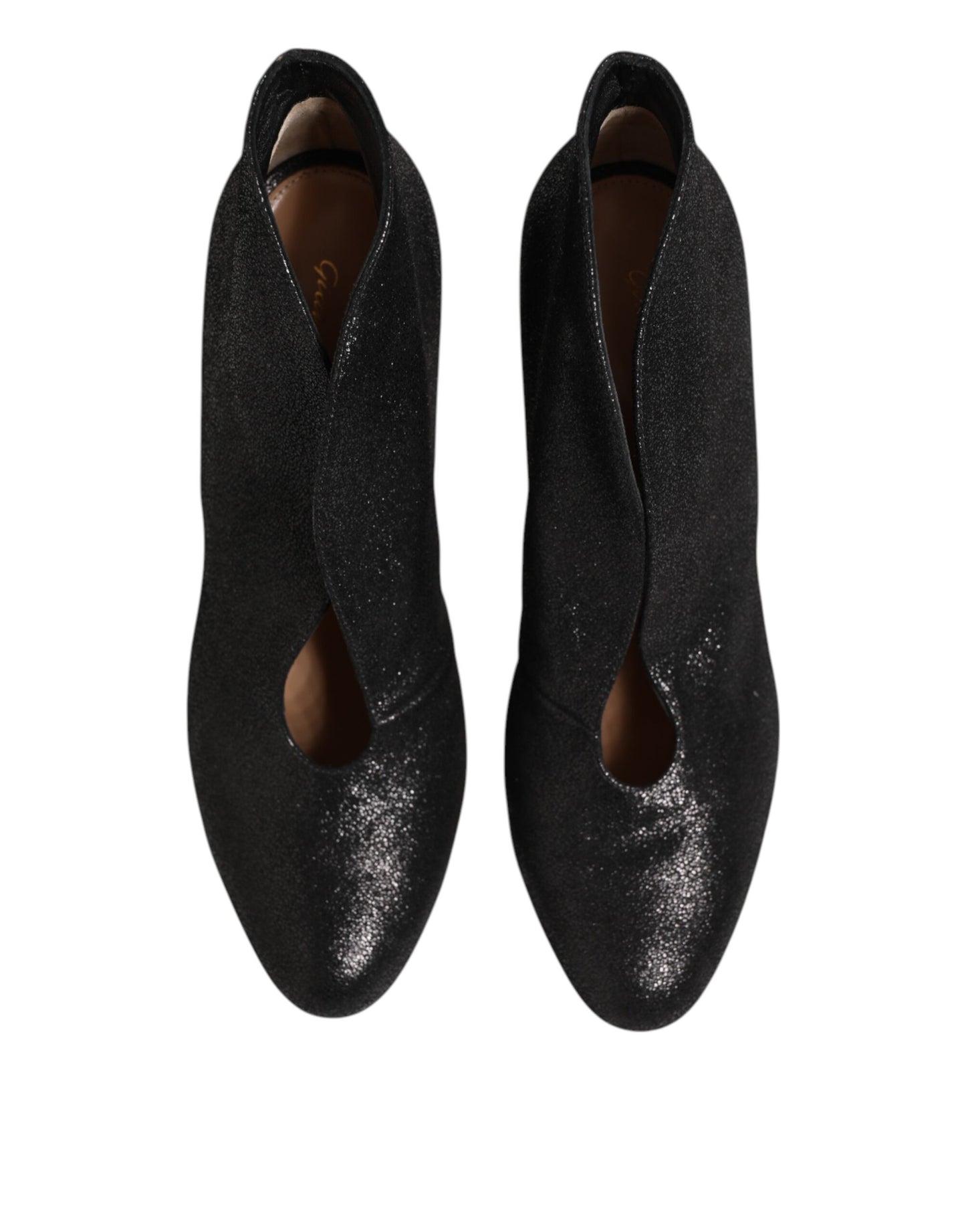 Escarpins à talons aiguilles noirs métallisés Gianvito Rossi