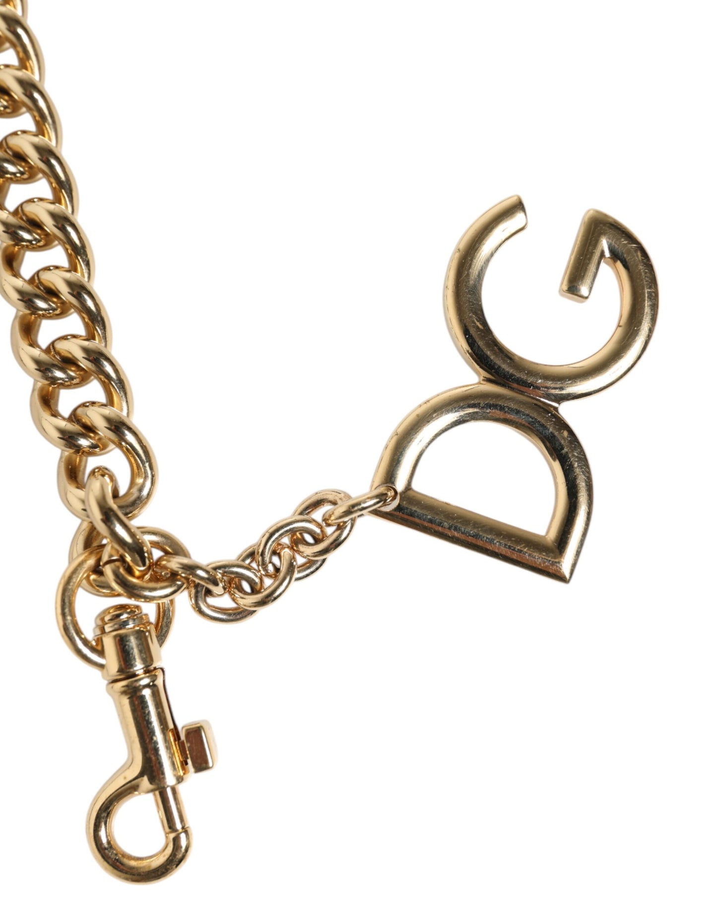 Bandoulière accessoire en laiton doré et chaîne léopard marron Dolce & Gabbana