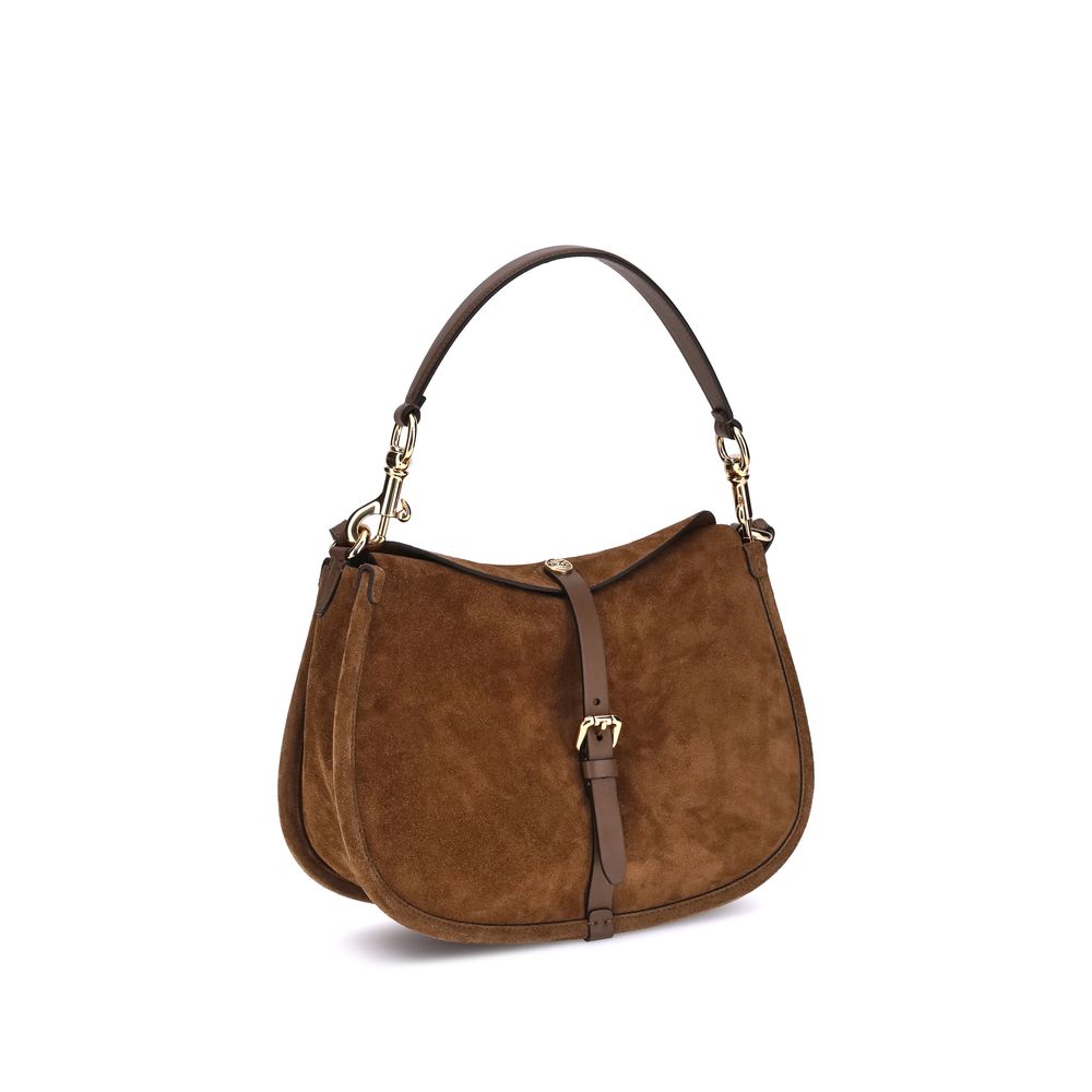 Etro Schultertasche aus Wildleder mit Pony-Print