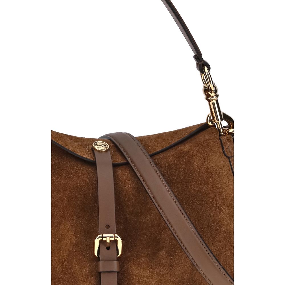 Etro Schultertasche aus Wildleder mit Pony-Print