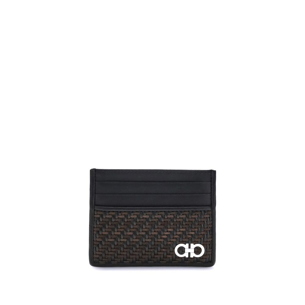 Ferragamo gewebter Gancini-Kartenhalter