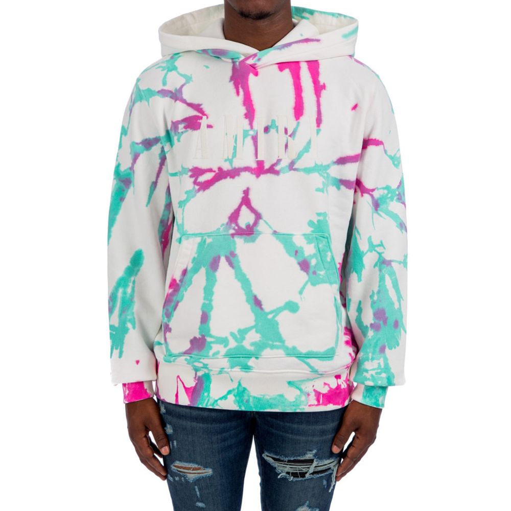 Sweat à capuche tie-dye avec logo Amiri