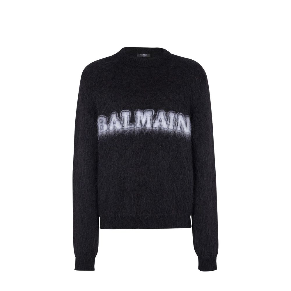 Pull à imprimé logo Balmain