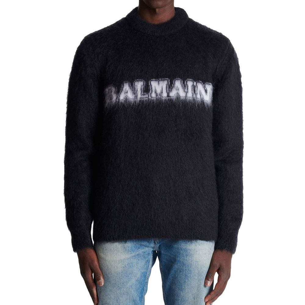 Pull à imprimé logo Balmain